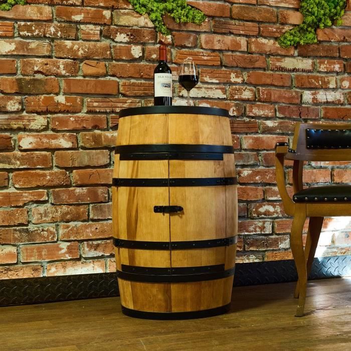 Wine Rack - Creative Cooper - Wooden Barrel - 80x50 Cm - Oak - Handmade