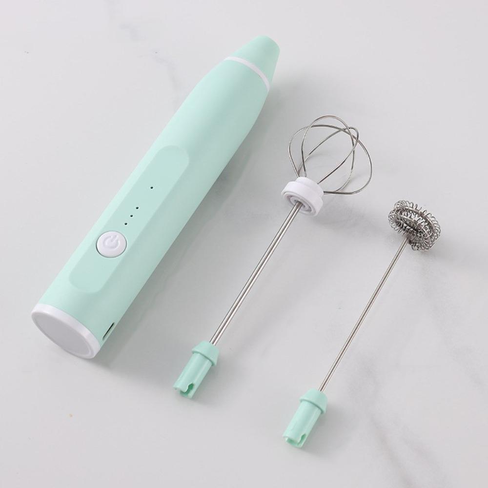 

Перезаряжаемый от USB электрический вспениватель молока ручной миксер для пены мини венчик для яиц крем зелёный