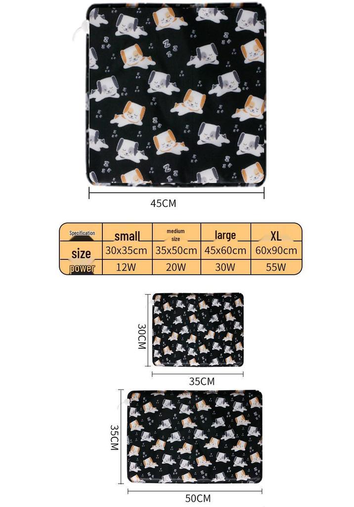 Pet Electric Heating Pad - Bite-Proof & Leak-Proof, Adjustable Temperature, Meets US & EU Standards