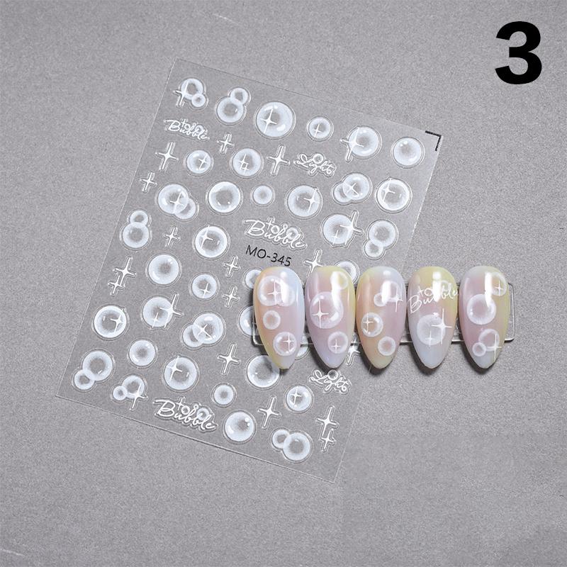Cute Bubbles Love Shape Nail Sticker Enhancement Adhesive Stereoscopic Personality Diy Nail Decoration
