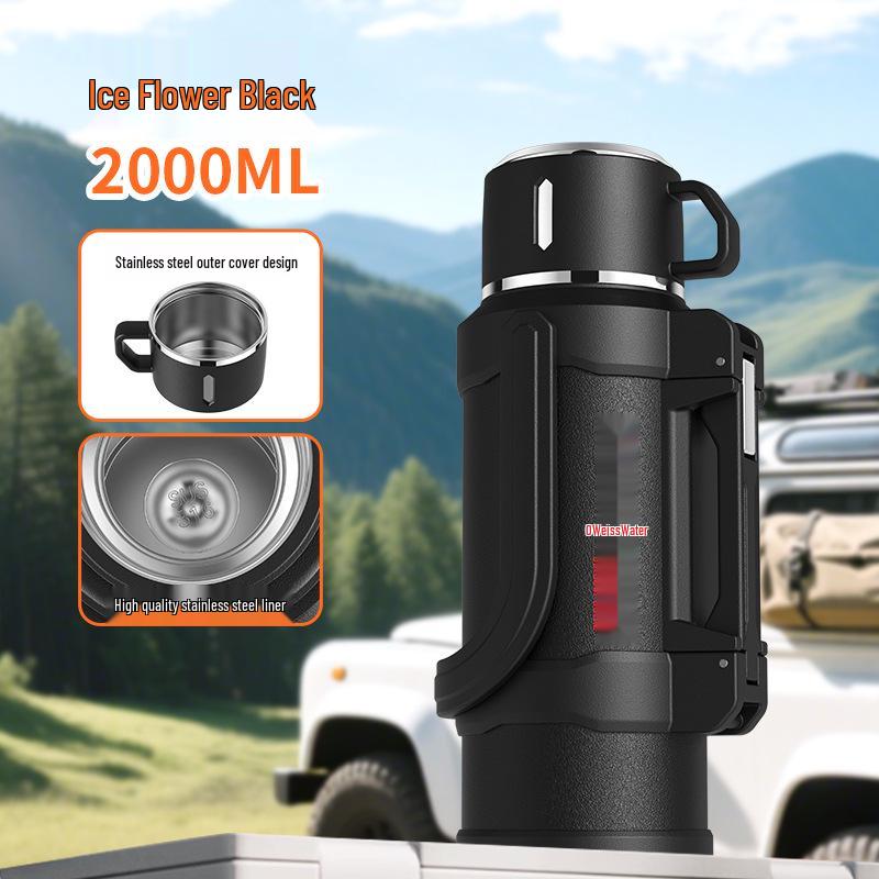 Large Capacity 304 Stainless Steel Insulated Travel Kettle with Tea Infuser for Outdoor and Construction Site Use