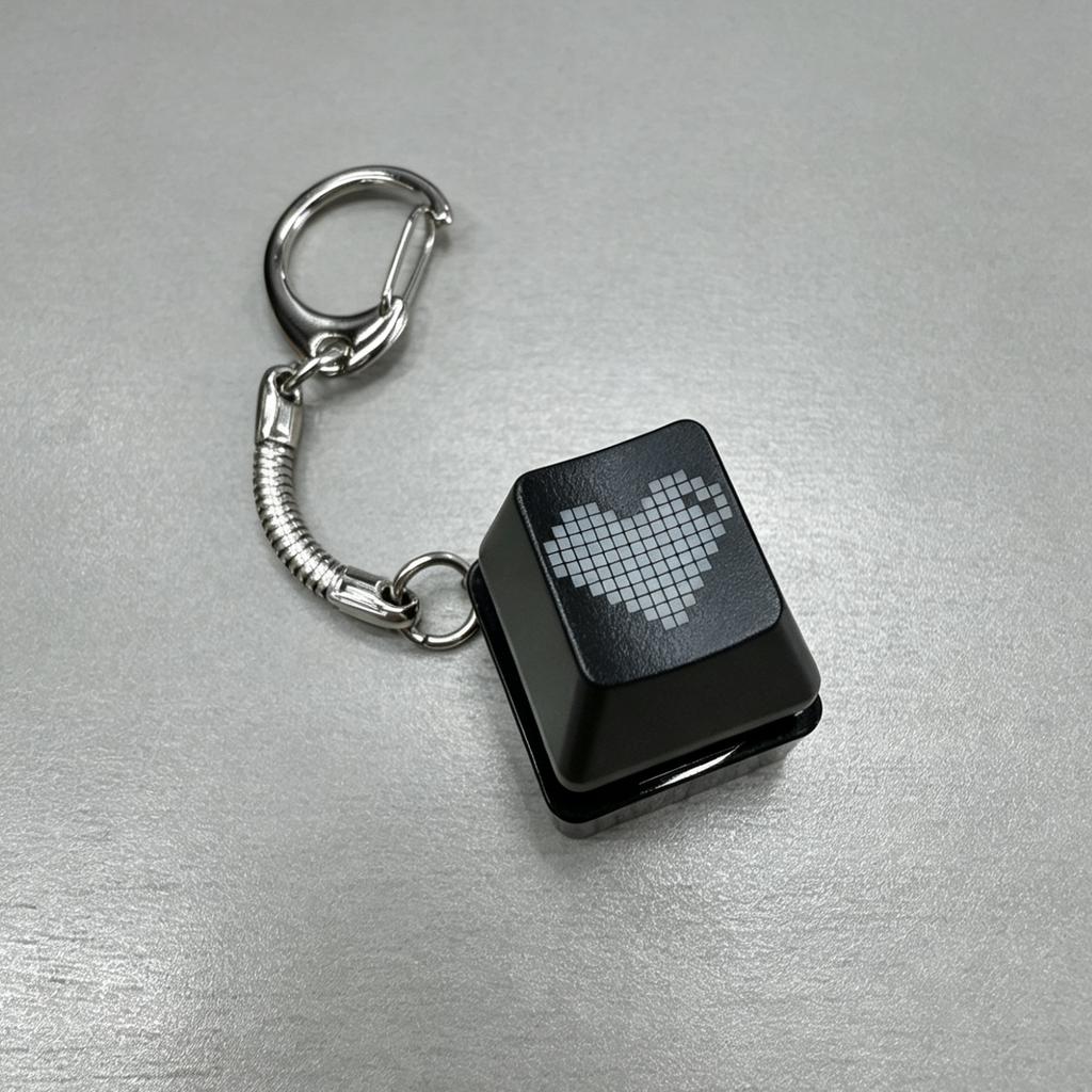 Cute Led Heart Lighting Keychain Fidget Toy Fingertip Office Decompression Toy Keyboard Cap Mobile Phone Backpack Pendant Gifts