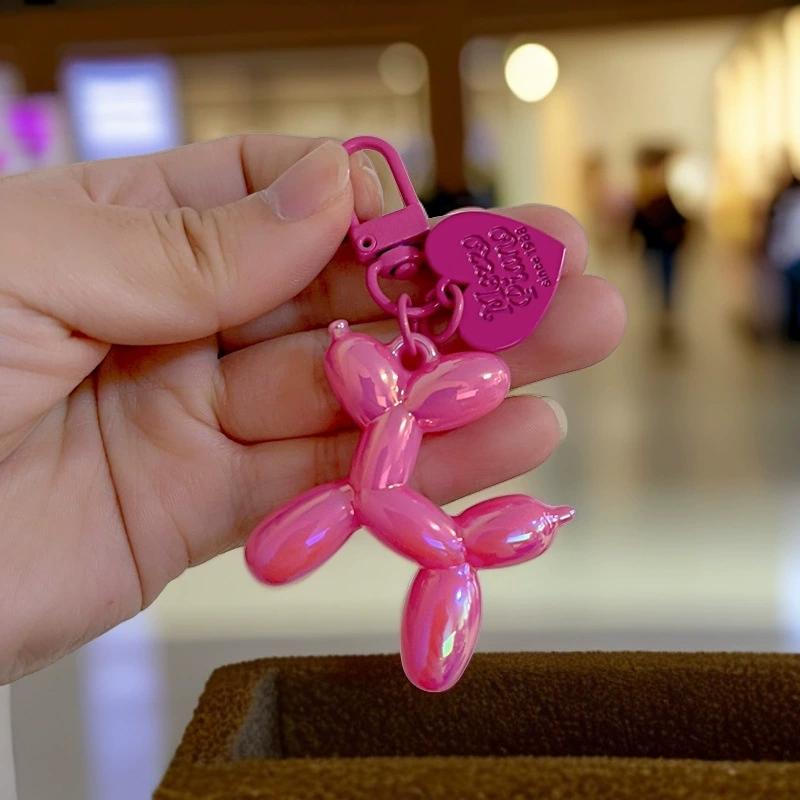 Fashion Keychain Punk Y2K Balloon Dog Keychains for Women Bag Pendant Jewelry Trinket Girl's Car Key Ring Key Chain Accessories