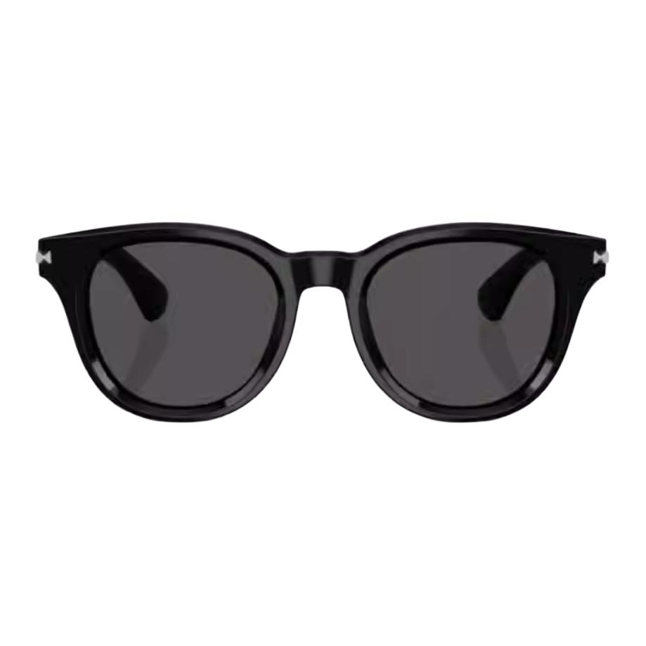 Burberry Logo Detail Plate Frame Round Sunglasses Men's Black