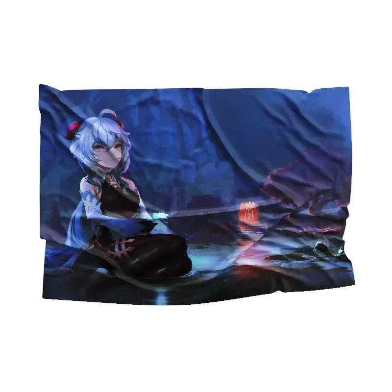 Genshin Impact Blankets Soft Upholstery Sofa Blankets Bed Blankets Gamers Chair Blankets Anime Blankets flannel custom blanket