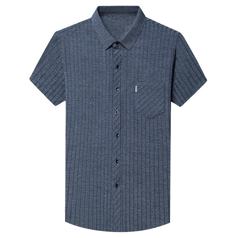 Men's Business Casual Short Sleeved Printed Shirt with Wrinkle Resistance No Ironing Comfortable All Season Versatile Top