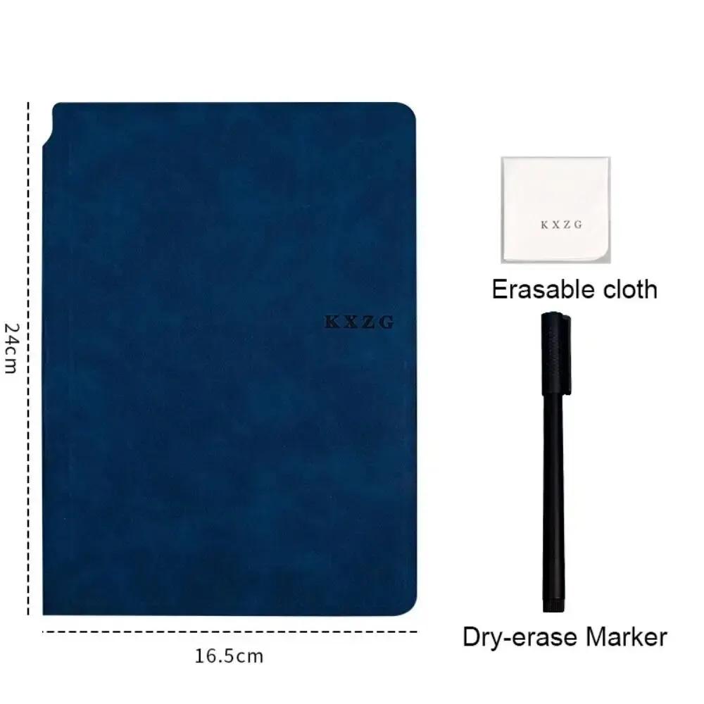 1 ks opakovaně použitelná sada notebooků na bílou tabuli s perem na vymazávání hadříkem Kožený poznámkový blok Týdenní plánovač Přenosná stylová kancelář