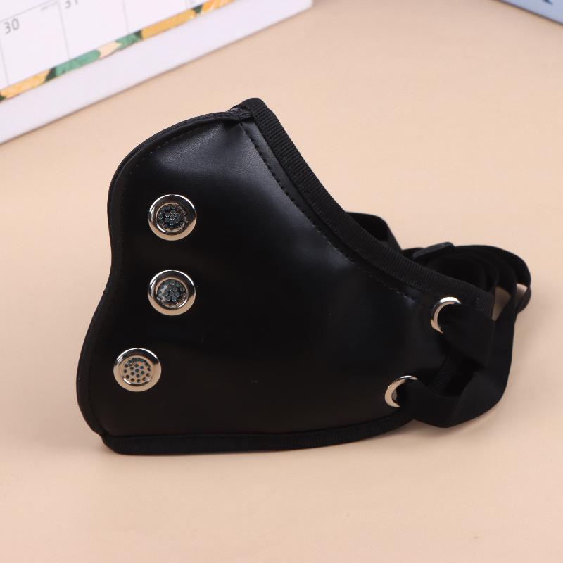 Motorrad Retro Maske PU Leder Vintage Reitmaske Schwarz Braun Punk Stil Für Outdoor Masken