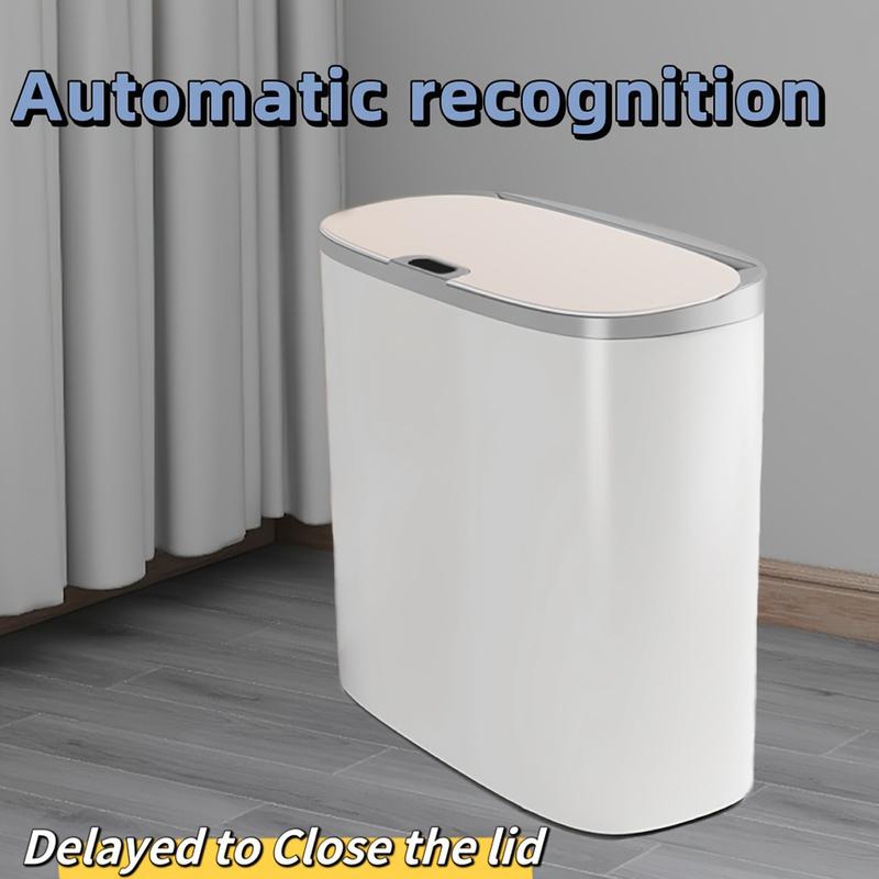 13L Motion Sensor Bathroom Trash Can with Lid,Small Automatic Garbage Can,Waterproof Narrow Trash bin for Kitchen,Office,Bedroom