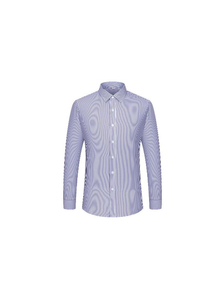 Men's Long Sleeve Bamboo Fiber Formal Shirt - White & Blue, Stretchable, Plus Size Available