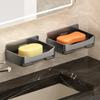 2PCS Wall Mounted Soap Dish Holder With Drainage Holes Nondrill Design For Shower Kitchen Bathroom Soap Storage Holder