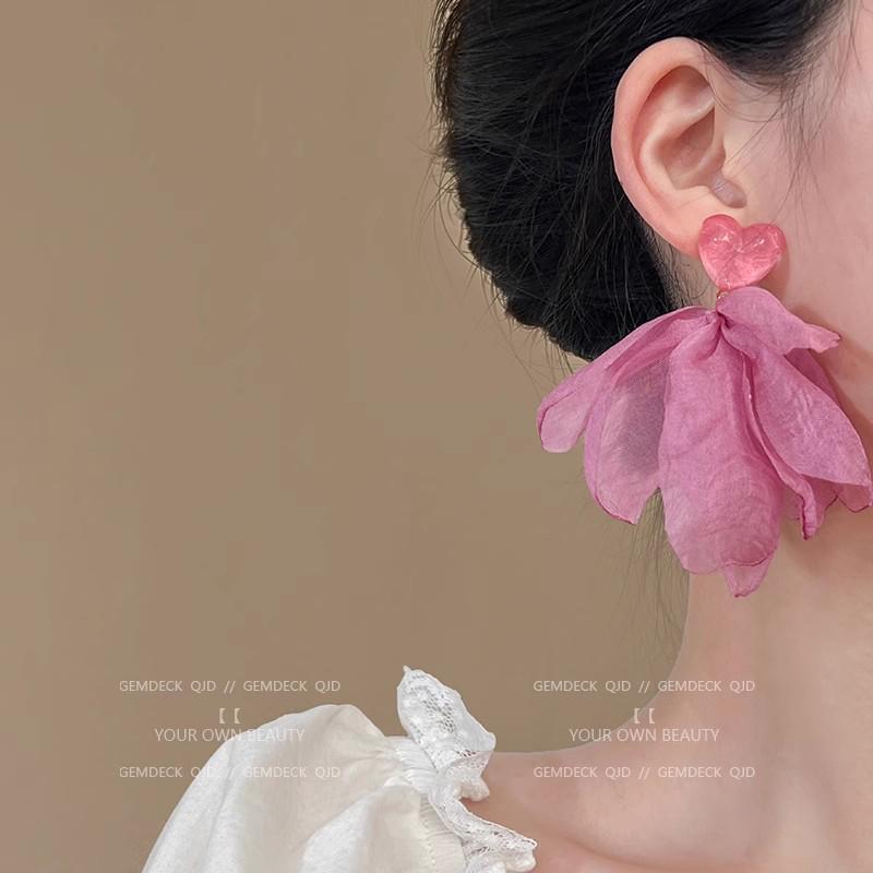 Luxurious European & American Diamond Tassel Stud Earrings for Evenings and Parties