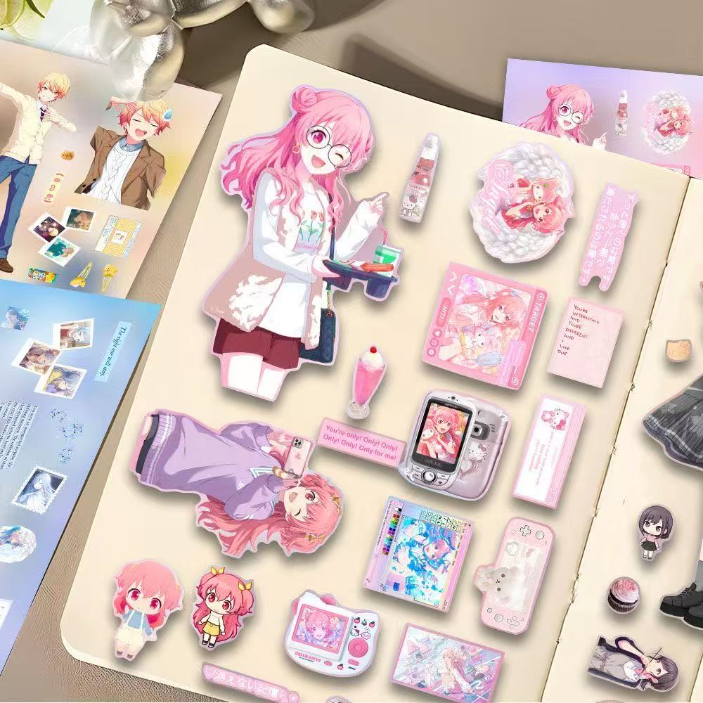 

Anime Cartoon Sticker Book Pjsk World Plan Colorful Stage Collage Two-dimensional Animation Peripheral Decoration Handbook Gift