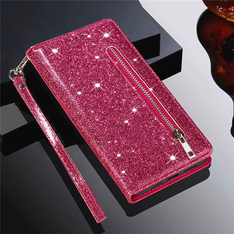 

Zipper Glitter Leather Case for XiaoMi Mi 13 12T 11T 10T 11 Lite 5G Poco X5 X4 X3 GT F3 F4 M4 Pro M5S C55 C40 Flip Phone Wallet XiaoMi Mi 13 Pro