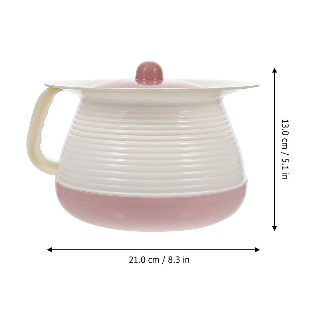 1pc Heavy Duty Elder Chamber Pot Plastic Portable Urinal Bucket With Cover For Home Handheld Spittoon Senior Bathroom