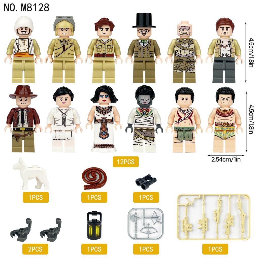 M8128 Adventure Raiders Byggeklossdukke Adventure Tribe-dukke Små partikler Monteringsleketøy Pose