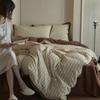 Four-piece Set of Pure Cotton Bedding, Jacquard Contrasting Color Quilt Cover, Bed Sheet Pillowcase Set
