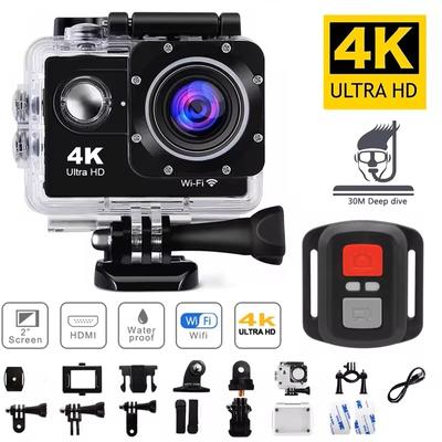 4K akční kamera 1080P/30FPS WiFi 2,0" 170D podvodní vodotěsná helma Videokamera pro záznam videa Sportovní kamery Venkovní mini kamera
