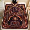 1Pc Demon Print Flannel Blanket, High quality Comfortable for All Seasons, Home Decor, Warmth and Comfort, Perfect for Christmas Gifts W94