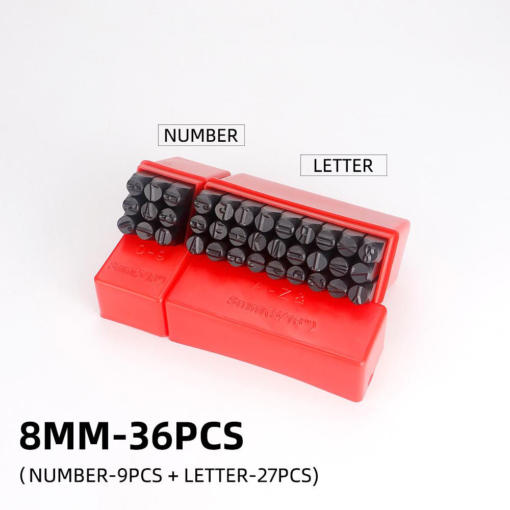 36pc Carbon Steel Leather Stamping Kit, Alphabet A-Z, Numbers 0-9, Symbol, DIY Leathercraft Plastic Wood Engraving Punch Set