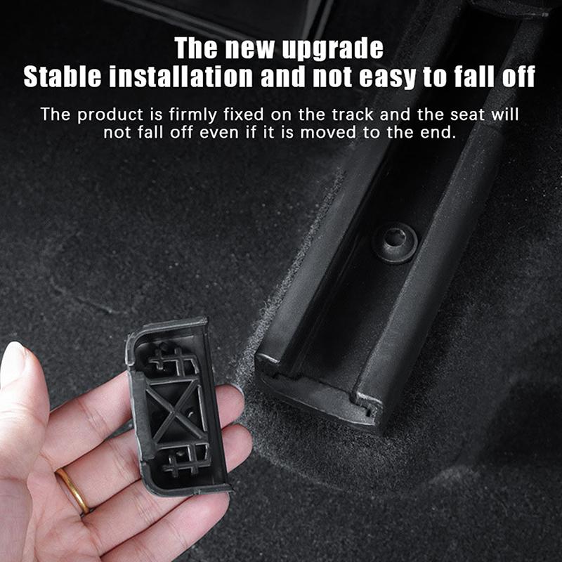 4Pcs Car Seat Slide Rail Cover Protector Parts Automotive Interior Accessories Car Seat Front Rear End Pieces Slide Protection
