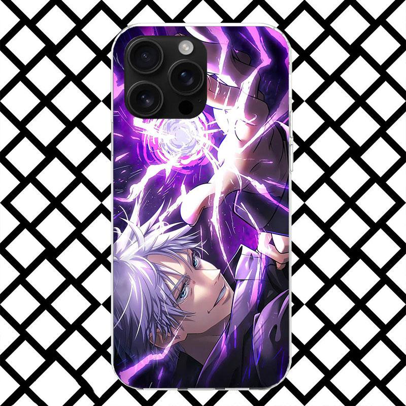Kaisen J-Jujutsu Gojo Satoru Handyhülle für iPhone 17 Air 16 16E 15 14 Plus 13 Mini 12 11 Pro Max 7 8 + SE 2020 Weiche Hülle Funda