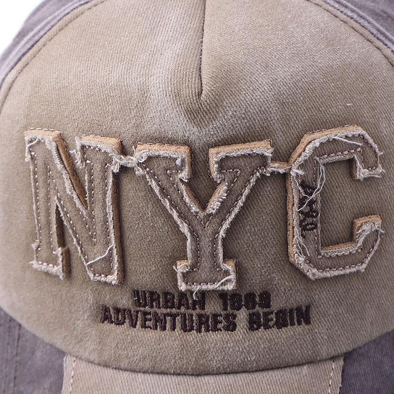 European and American new men's and women's outdoor curved brim baseball cap retro letter NYC sticker personalized cap
