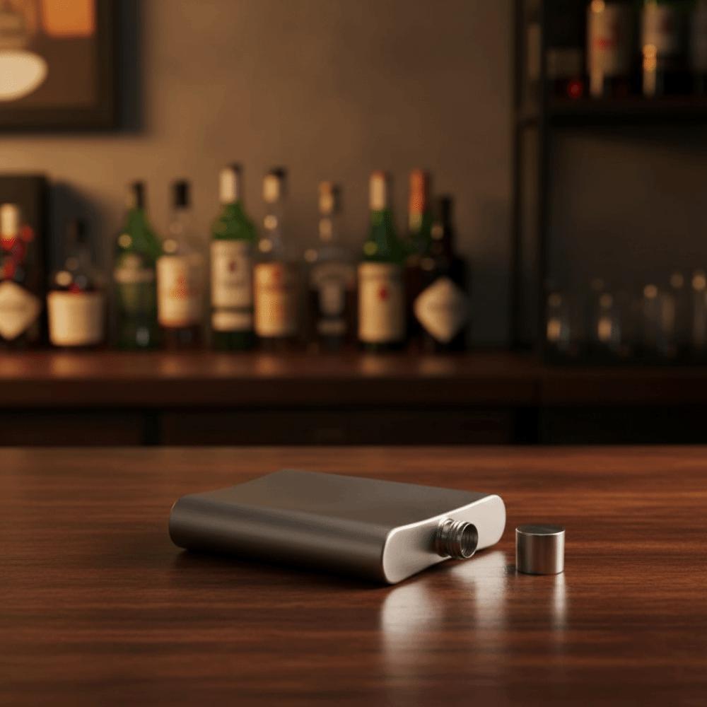 100ML Pocket Wine Flagon Mini Spirit Bottle Simple Pure Titanium Hip Flask Man Gift
