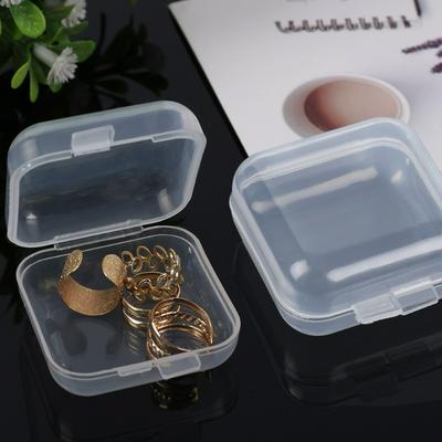 Plastikowe Przezroczyste Małe Pudełko Mini z Pokrywką Kwadratowe Pudełka na Części do Kolczyków, Biżuterię, Kolczyki Sztyfty, Pudełka do Przechowywania na Stół Domowy