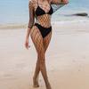 Sexy lingerie fishnet onesie sexy seduction pajamas long-sleeved halter tights