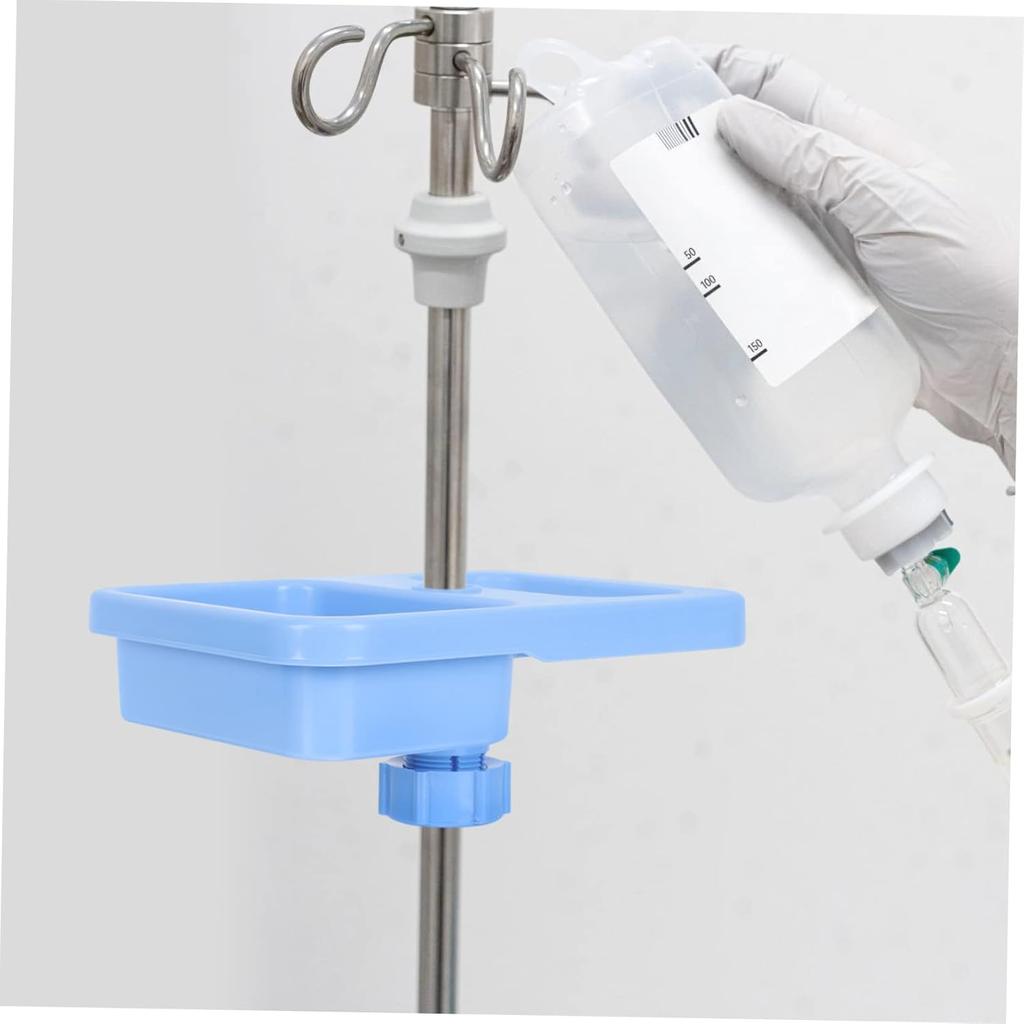 Adjustable Infusion Stand Tray for Plastic Drip Rack Storage Shelf for Hospital and Clinic Use Easy to Install and Remove