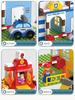 Children's Educational Building Blocks - Police and Fire Station Set with Engineering Vehicles, Large Pieces, Ideal Gift for Boys