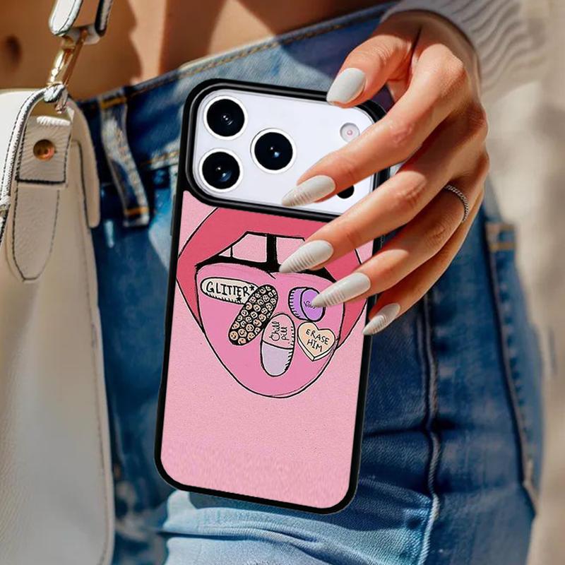 Space Lips Phone Case For iPhone 17 Air 14 15 13 12 Max Cover For Apple 16e 11 Pro Max Plus Coque