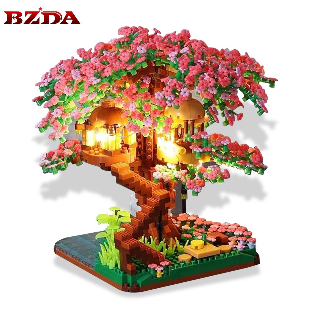 Casa de bloques de construcción con luces para niños, Mini árbol de Sakura,  Ideas, ciudad, flor de cerezo, amigos japoneses, vista a la calle, juguete  de ladrillos comprar a buen precio —, image size:1001x1001