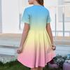 Girl Summer Dress Color & Print Short Sleeve Dress With Pocket Casual Dress Shorts Sleeve Party Dress Easter Day