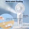 Handventilator mit Sprühfunktion, Tragbarer Mini-Wasserlüfter, 4 einstellbare Geschwindigkeiten, Sichtbarer Wassertank(Weiß)