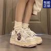 Original niche graffiti old retro board shoes women ins flat casual street shooting couple sports shoes children
