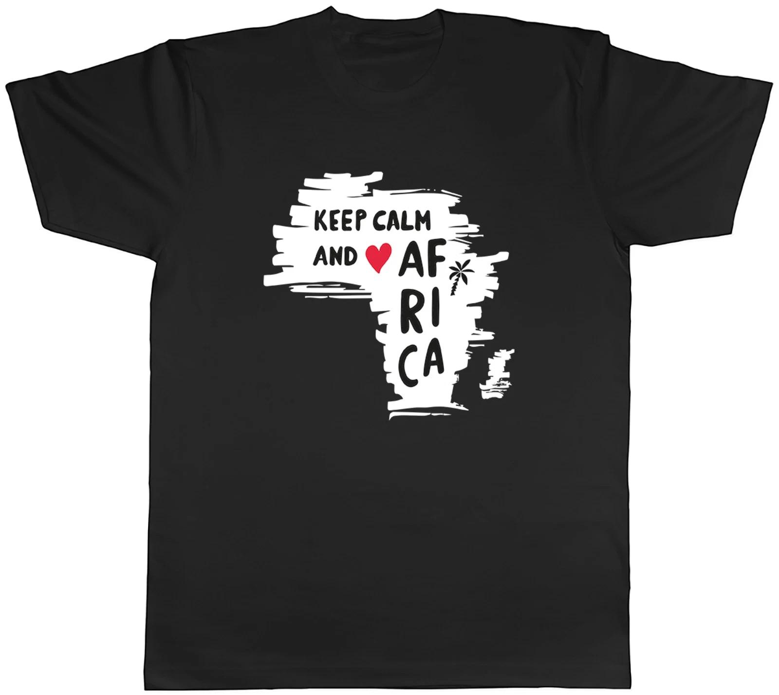 Keep Calm and Love Africa Map Heart Mens T-Shirt Tee Gift Top XL