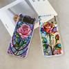Art Stained Glass Style Rose Flower Pattern Phone Case for Samsung Galaxy Z Flip 7 Flip 6 5 4 3 Folding Cover for Z Flip7 Flip5
