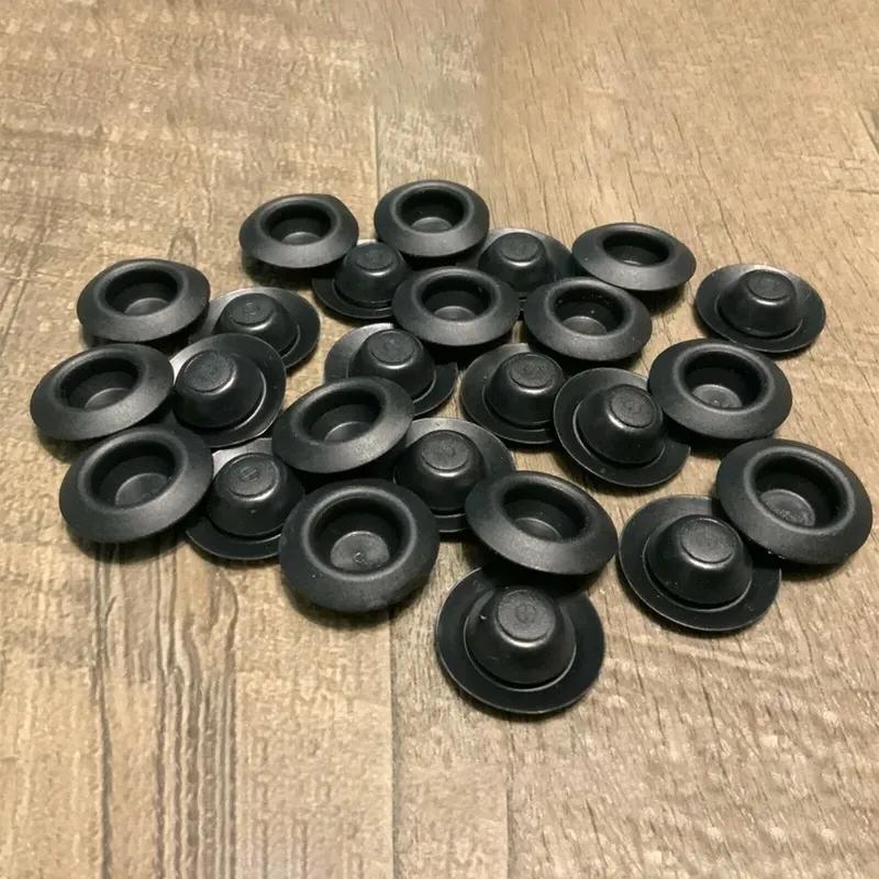60 Stück Einpress-Schwarze Kunststoff-Lochstopfen Sortiment Karosserieblech Auto Gummi-Stopfen Einpress-PVC-Stopfen Knopf