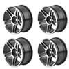 4pcs Set Tire Tyre Aluminium Alloy Hubs Wheel Rims for 1:10 Drift Racing RC Car (Black)