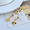Minimalist Four-Leaf Clover Metal Stud Earrings