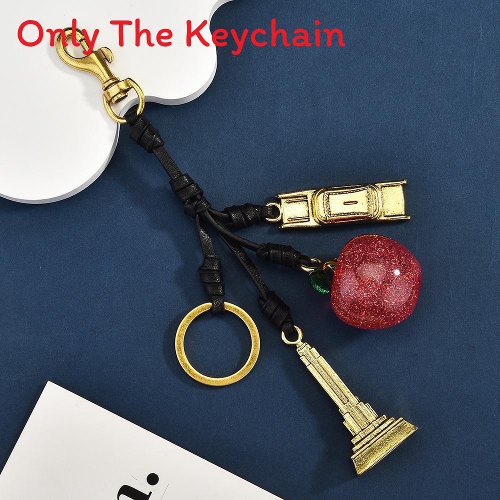 Apple Tower Keychain For Women Car Bag Accessory With Electroplated Metal Finish