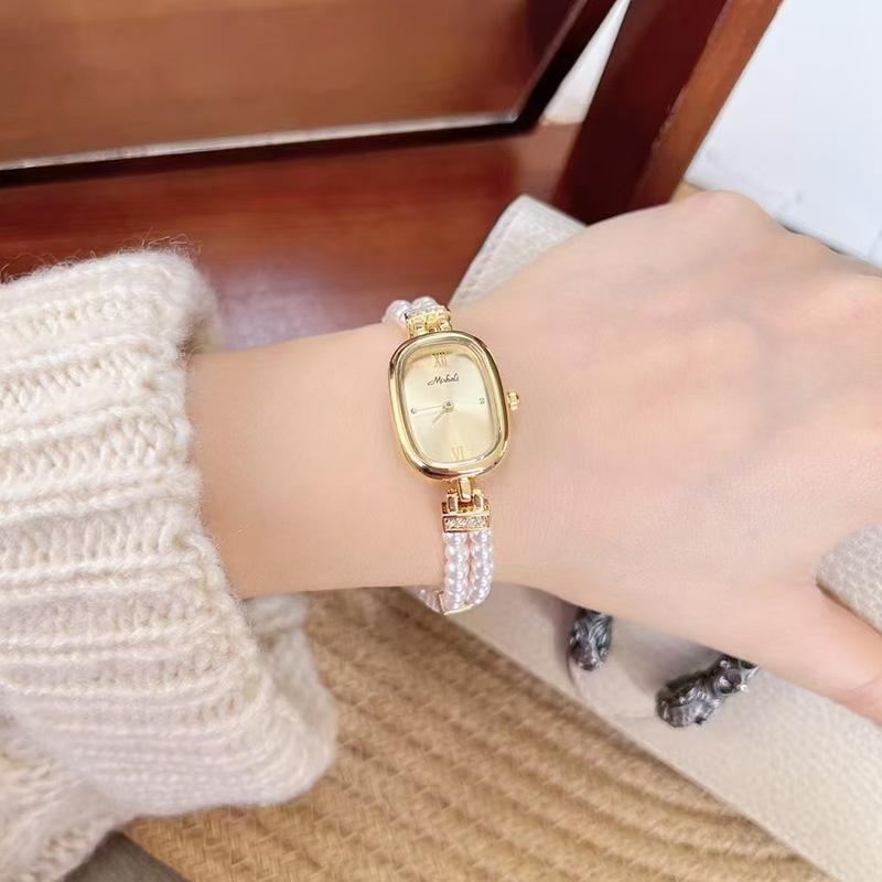 Pearl Women S Watch Oval Disc Temperament Fashion Watch Xiaohongshu