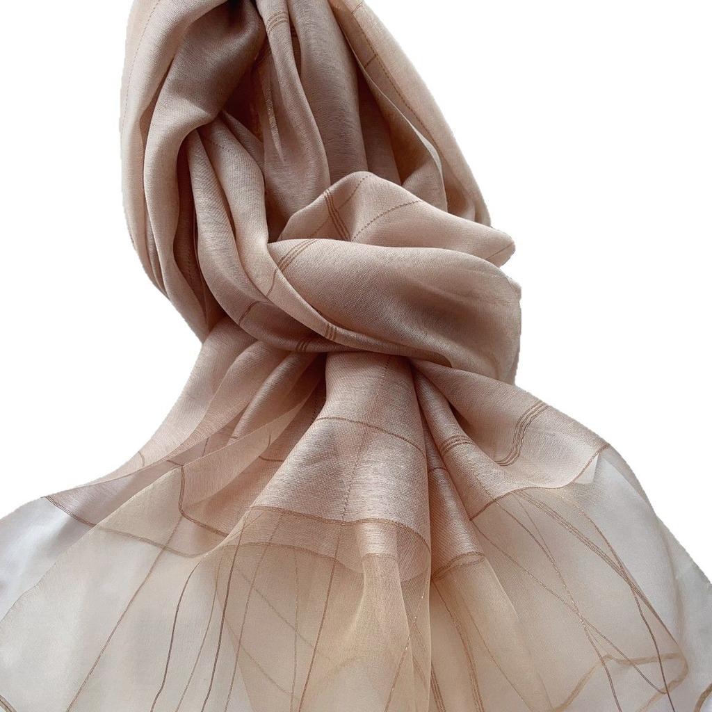 Spring And Autumn Mulberry Silk Celebrity Long Silk Scarf Simple Temperament Mom Versatile Scarf Clothing Matching