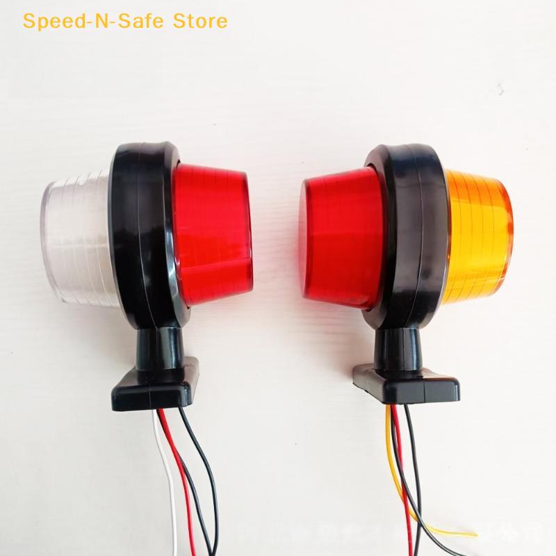 Heavy Duty Truck LED Side Marker Light Double Sided Amber Red Waterproof Lamp for Trailer RV Caravan Road Safety