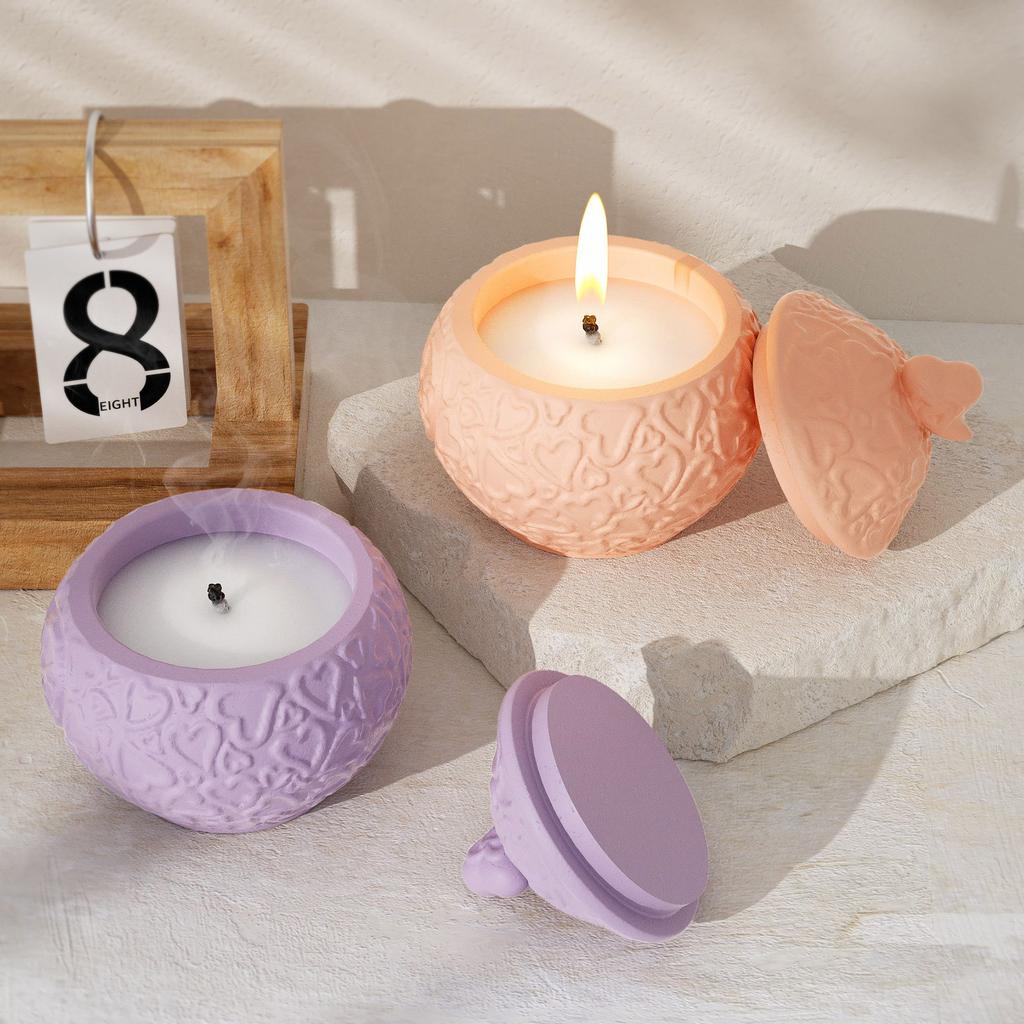 Matrițe multifuncționale pentru borcane, matrițe pentru crafting cu capac, model de inimă, matrițe pentru sfeșnice, pentru lumânări și depozitare creativă