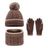 Knitted Winter Hat Scarf Gloves Thicken Toddler Winter Hat New Thickened Knitted Hat  Outdoor Use