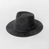 Natural grass woven wide brimmed jazz hat with bow and ribbon for sun protection and sunshade grass hat