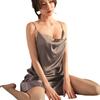 Sexy Seduction Underwear Split Suspender Large Size Pure Lust Passion Low Breast Milk Flirting Set